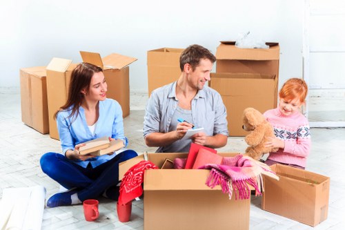 Packed household items ready for removals in Barnescray