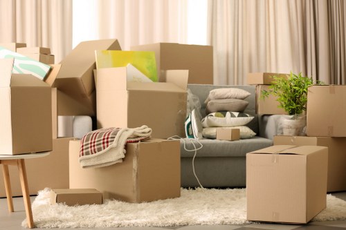 Commercial furniture and IT equipment prepared for an office move