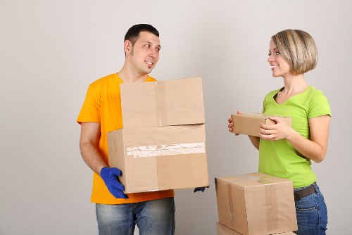 Moving office desks and boxes from a Barnescray workplace