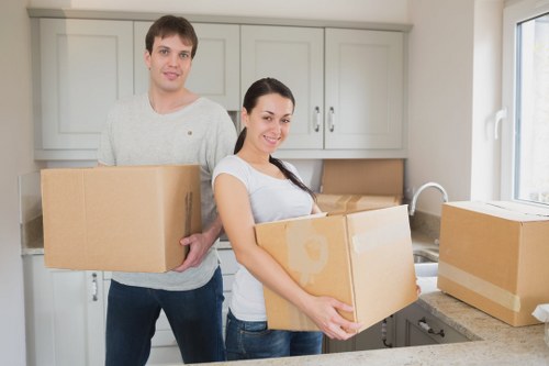 Packed boxes and furniture ready for house movers in Barnescray